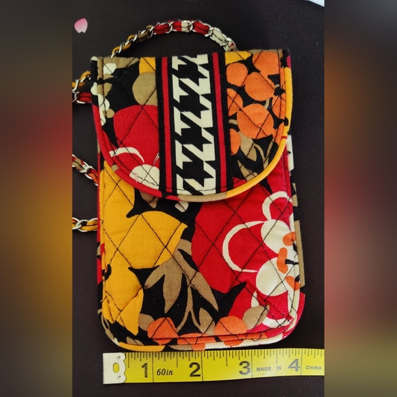 Vera Bradley Carson Cell Phone Crossbody, Bittersweet Floral Print, Chain Sling - Picture 5 of 7